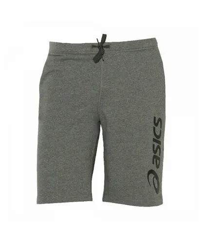 Asics Logo Mens Grey Shorts Cotton
