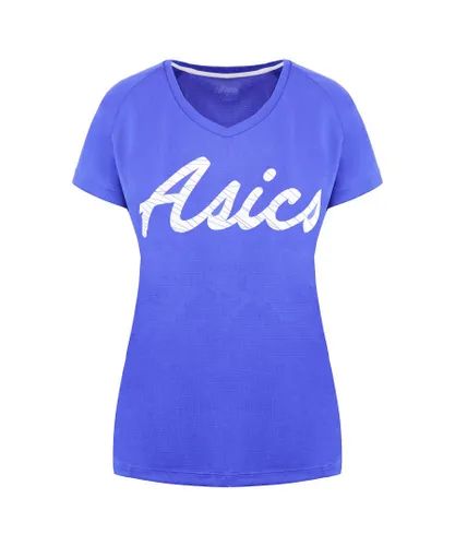 Asics Logo Womens Blue T-Shirt