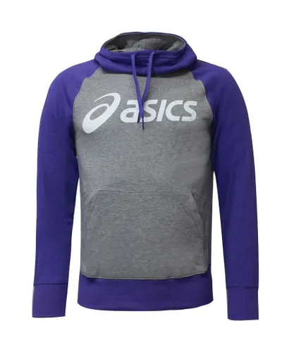 Asics Logo Womens Grey/Purple Hoodie Cotton