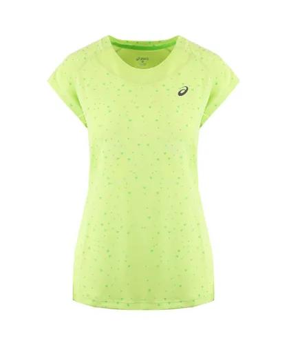 Asics Logo Womens Light Green T-Shirt Cotton