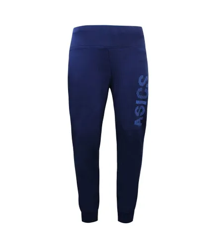 Asics Logo Womens Navy Track Pants - Blue