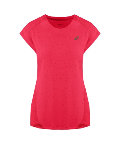 Asics Logo Womens Pink T-Shirt Cotton