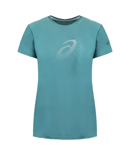 Asics Logo Womens Teal T-Shirt - Blue