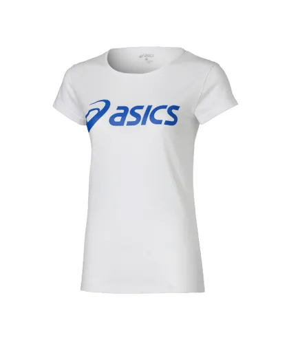 Asics Logo Womens White T-Shirt Cotton