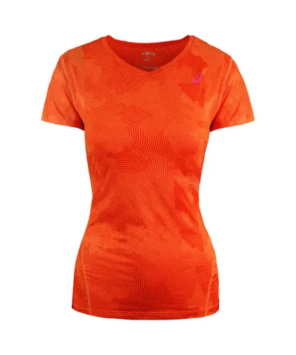 Asics Motion Dry Womens Orange Running Top - Pink