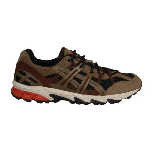 Asics , Trail-Inspired Mesh and Suede Sneakers ,Black male, Sizes: