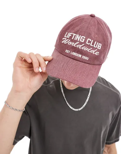 ASOS 4505 washed cotton cap with logo in brown