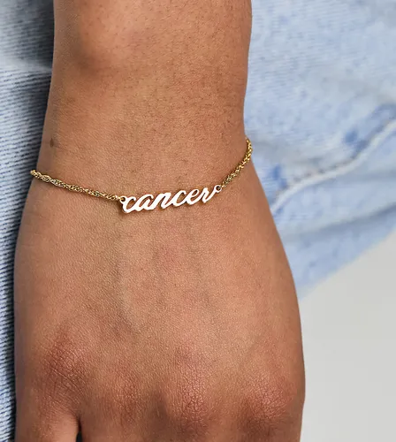 ASOS DESIGN 14k gold plated bracelet with starsign Cancer