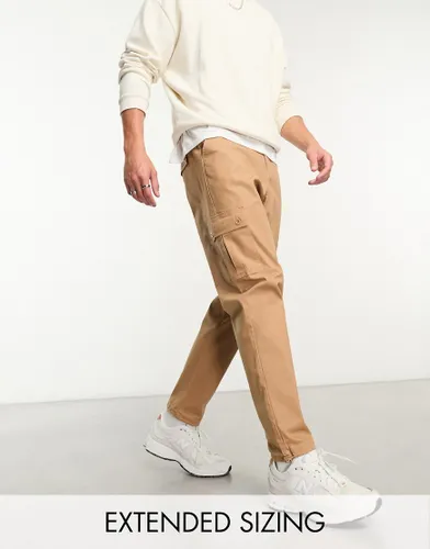 ASOS DESIGN cargo tapered trousers in brown
