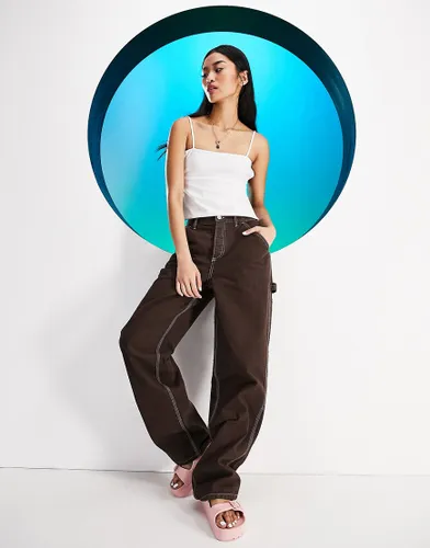 ASOS DESIGN cargo trousers in chocolate - BROWN