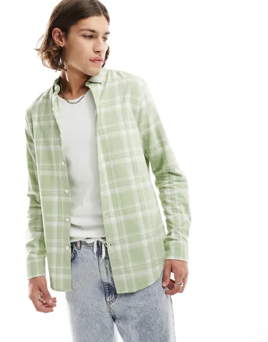 ASOS DESIGN check shirt in sage green