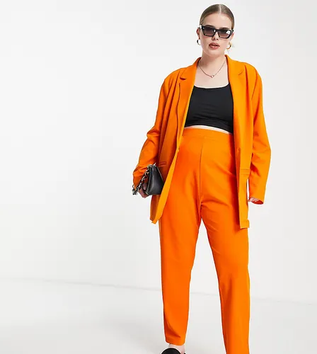 ASOS DESIGN Curve jersey slouchy suit blazer in orange-No colour
