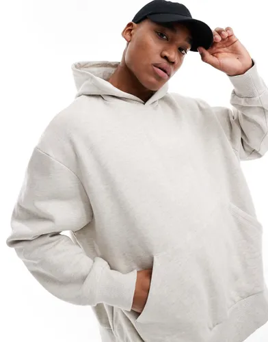 ASOS DESIGN extreme oversized hoodie in white marl