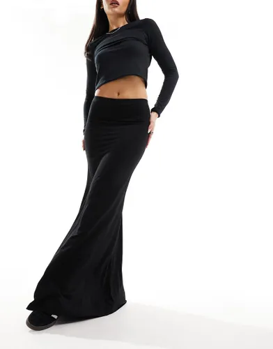 ASOS DESIGN fishtail maxi skirt in black