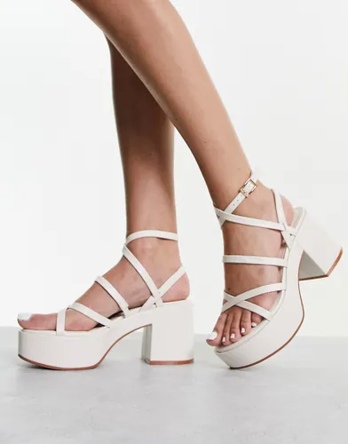 ASOS DESIGN Hoxton chunky mid platforms sandals in off white