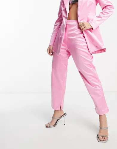 ASOS DESIGN jersey satin cigarette suit trouser in pink