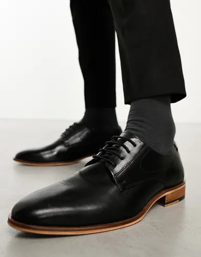 ASOS DESIGN lace up shoes in black leather