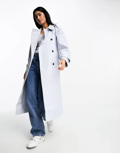 ASOS DESIGN longline trench in pale blue