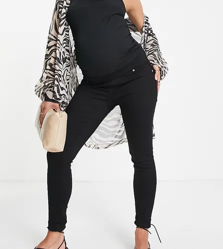 ASOS DESIGN Maternity skinny jeans in clean black with under the bump waistband