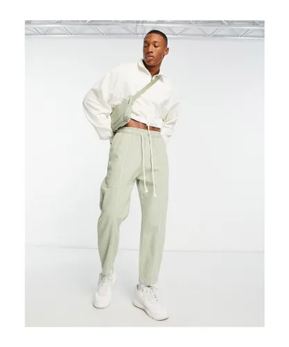ASOS DESIGN Mens cropped half zip sweatshirt in off white
