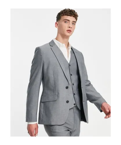 ASOS DESIGN Mens skinny smart oxford suit jacket in charcoal-Grey