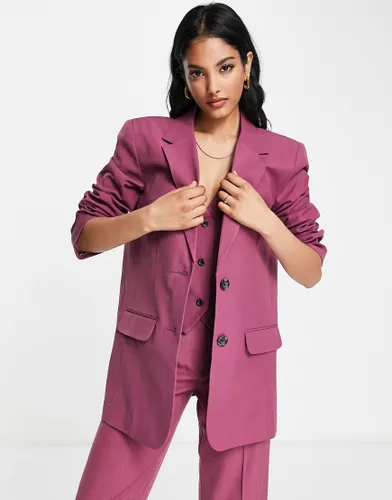 ASOS DESIGN Mix & Match slim boy suit blazer in plum-Purple