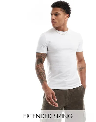 ASOS DESIGN muscle fit t-shirt with crew neck in white