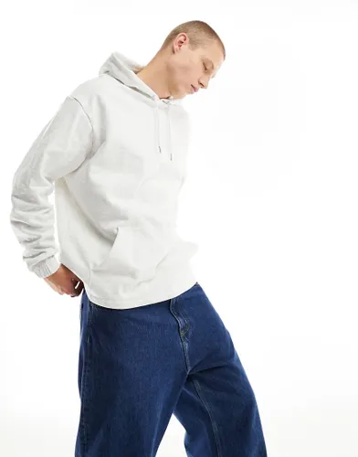 ASOS DESIGN oversized hoodie in white marl