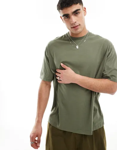 ASOS DESIGN oversized t-shirt in khaki-Green
