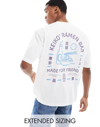 ASOS DESIGN oversized t-shirt in white with ramen back print