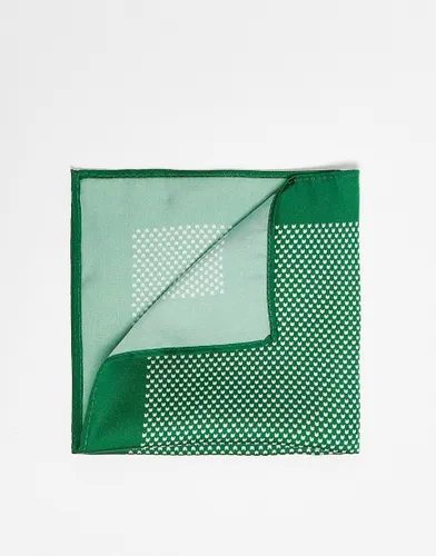 ASOS DESIGN pocket square in forest green geo print