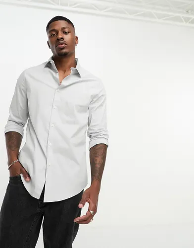 ASOS DESIGN regular fit shirt in soft grey