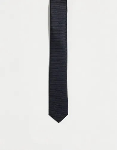 ASOS DESIGN satin skinny tie in black