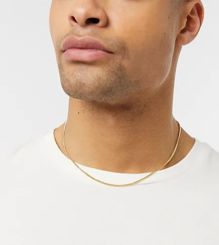 ASOS DESIGN short sterling silver neck chain with 14k gold plate
