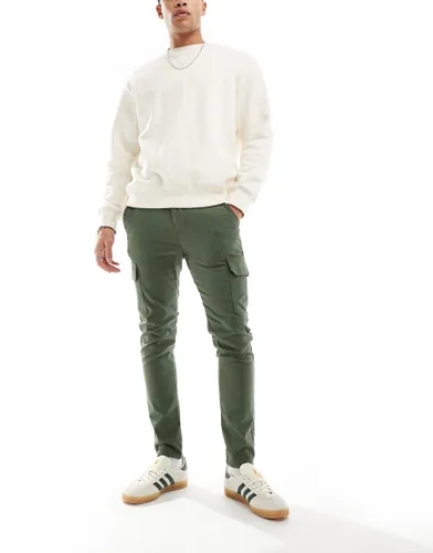 ASOS DESIGN skinny cargo trousers in khaki-Green