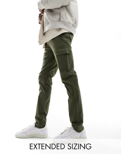 ASOS DESIGN skinny cargo trousers in khaki-Green