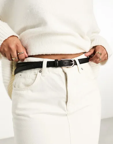 ASOS DESIGN skinny waist and hip jeans belt-Black