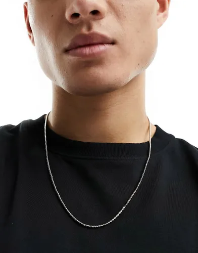ASOS DESIGN small flat link neck chain in silver tone