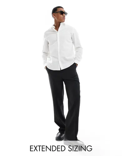 ASOS DESIGN smart linen shirt in white