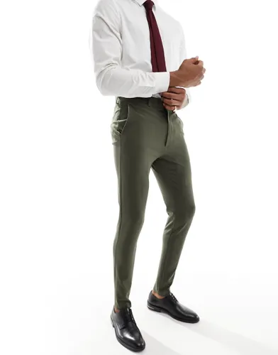 ASOS DESIGN super skinny suit trouser in Khaki-Green