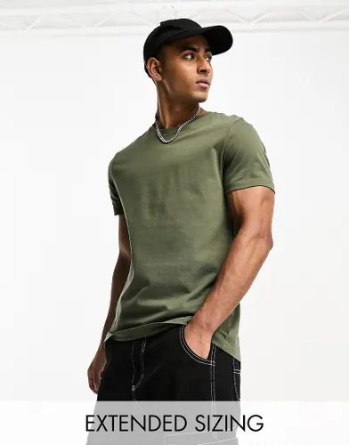 ASOS DESIGN t-shirt with crew neck in khaki-Green