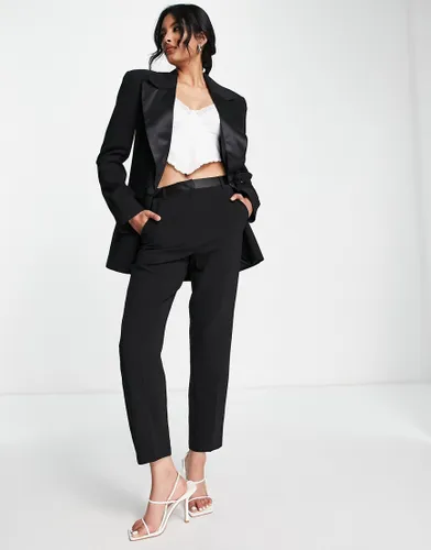 ASOS DESIGN tux cigarette suit trouser in black