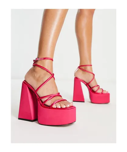 ASOS DESIGN Womens Nutcracker extreme platform heeled sandals in pink