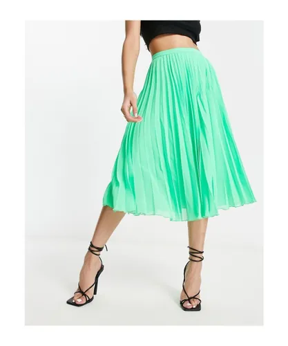 ASOS DESIGN Womens pleated midi skirt in apple green