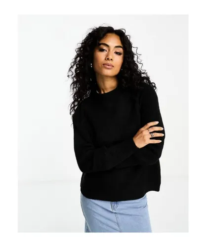 ASOS DESIGN Womens relaxed crew neck jumper with seam detail in black