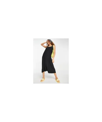 ASOS DESIGN Womens scoop neck trapeze maxi dress in black