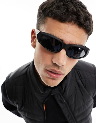 ASOS DESIGN wrap around racer sunglasses in matte black