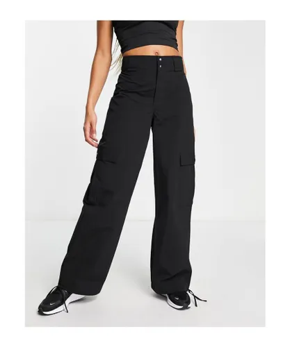 ASOS EDITION Womens 4505 oversized utlity trouser in crinkle with pockets-Black