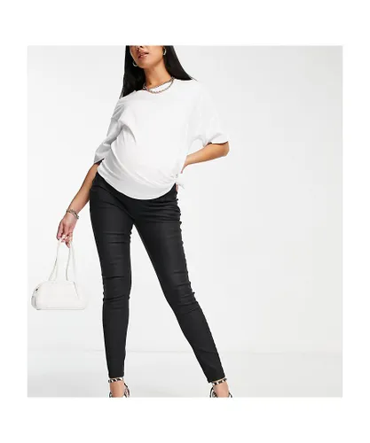 ASOS Maternity Womens DESIGN ultimate skinny jeans in coated black