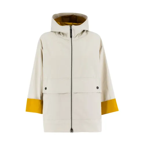 Aspesi , Compact Canvas Jacket with Contrasting Lining ,White female, Sizes: